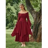 image:imageScarlet Darkness Renaissance Costume Women Medieval Bell Sleeve Maxi DressWine