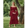 image:imageScarlet Darkness Renaissance Costume Women Medieval Bell Sleeve Maxi DressWine