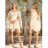 image:imageScarlet Darkness Renaissance Costume Women Off Shoulder Mini Fairy DressBeige