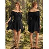 image:imageScarlet Darkness Renaissance Costume Women Off Shoulder Mini Fairy DressBlack