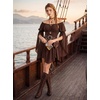 image:imageScarlet Darkness Renaissance Costume Women Off Shoulder Mini Fairy DressCoffee