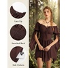 image:imageScarlet Darkness Renaissance Costume Women Off Shoulder Mini Fairy DressCoffee