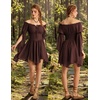 image:imageScarlet Darkness Renaissance Costume Women Off Shoulder Mini Fairy DressCoffee