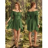 image:imageScarlet Darkness Renaissance Costume Women Off Shoulder Mini Fairy DressGreen