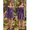 image:imageScarlet Darkness Renaissance Costume Women Off Shoulder Mini Fairy DressPurple