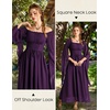 image:imageScarlet Darkness Renaissance Costume Women Off the Shoulder Fairy DressCrown Jewel Purple