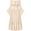image:imageScarlet Darkness Renaissance Costume Women Medieval Bell Sleeve Maxi DressApricot