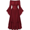image:imageScarlet Darkness Renaissance Costume Women Medieval Bell Sleeve Maxi DressWine
