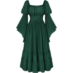 image:imageScarlet Darkness Renaissance Costume Women Bell Sleeve Medieval Dress MaxiGreen
