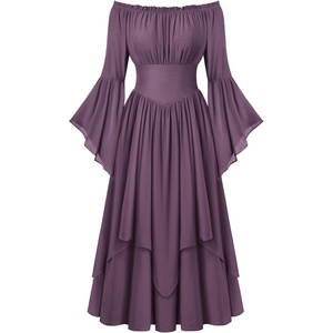 image:imageScarlet Darkness Renaissance Costume Women Medieval Bell Sleeve Maxi DressPurple