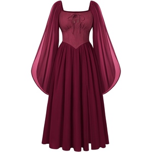 image:imageScarlet Darkness Renaissance Costume Women Medieval Witch Corset DressWine