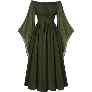 image:imageScarlet Darkness Renaissance Costume Women Off the Shoulder Fairy DressArmy Green