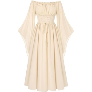 image:imageScarlet Darkness Renaissance Costume Women Off the Shoulder Fairy DressBeige