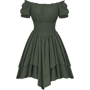 image:imageScarlet Darkness Renaissance Pirate Costume Women Off Shoulder Mini DressArmy Green