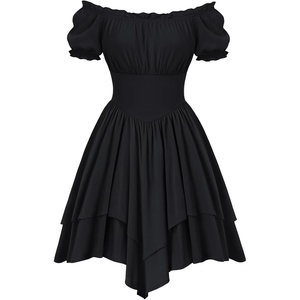 image:imageScarlet Darkness Renaissance Pirate Costume Women Off Shoulder Mini DressBlack