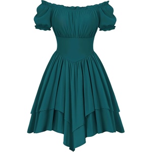image:imageScarlet Darkness Renaissance Pirate Costume Women Off Shoulder Mini DressBlue Green