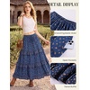 image:imageScarlet Darkness Maxi Skirts for Women Boho Floral High Waist Long SkirtBlue Ditsy Floral