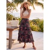 image:imageScarlet Darkness Maxi Skirts for Women Boho Floral High Waist Long SkirtContrast Color