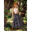 image:imageScarlet Darkness Maxi Skirts for Women Boho Floral High Waist Long SkirtVintage Black