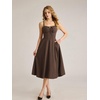 image:imageScarlet Darkness Women 2026 Corset Dress Milkmaid Slit Midi SundressBrown