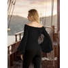 image:imageScarlet Darkness Bell Sleeve Tops for Women Renaissance Peasant BlouseBlack