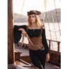 image:imageScarlet Darkness Bell Sleeve Tops for Women Renaissance Peasant BlouseBlack