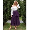 image:imageScarlet Darkness Maxi Skirts for Women Renaissance High Waist Long SkirtDeep Purple