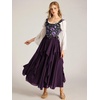 image:imageScarlet Darkness Maxi Skirts for Women Renaissance High Waist Long SkirtDeep Purple