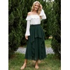 image:imageScarlet Darkness Maxi Skirts for Women Renaissance High Waist Long SkirtEden Green