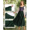 image:imageScarlet Darkness Maxi Skirts for Women Renaissance High Waist Long SkirtEden Green