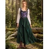 image:imageScarlet Darkness Maxi Skirts for Women Renaissance High Waist Long SkirtEden Green