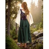 image:imageScarlet Darkness Maxi Skirts for Women Renaissance High Waist Long SkirtEden Green