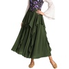 image:imageScarlet Darkness Maxi Skirts for Women Renaissance High Waist Long SkirtOlive Green