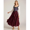 image:imageScarlet Darkness Maxi Skirts for Women Renaissance High Waist Long SkirtWine