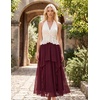 image:imageScarlet Darkness Maxi Skirts for Women Renaissance High Waist Long SkirtWine