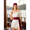 image:imageScarlet Darkness Mini Skirt for Women Renaissance Pirate Layered SkirtsWhite
