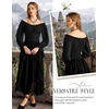 image:imageScarlet Darkness Off The Shoulder Tops for Women Crop Long Sleeve BlousesBlack