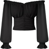 image:imageScarlet Darkness Off The Shoulder Tops for Women Crop Long Sleeve BlousesBlack