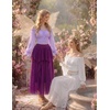 image:imageScarlet Darkness Off The Shoulder Tops for Women Crop Long Sleeve BlousesLight Purple