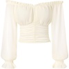 image:imageScarlet Darkness Off The Shoulder Tops for Women Crop Long Sleeve BlousesOyster White