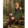 image:imageScarlet Darkness Tie Shoulder Flare Sleeve Renaissance Witch Fairy DressGreen Bay
