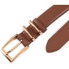 image:imageScarlet Darkness Women Leather Belt with Gold Buckle Vintage Waist BeltsBrown