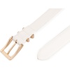 image:imageScarlet Darkness Women Leather Belt with Gold Buckle Vintage Waist BeltsIvory White