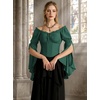 image:imageScarlet Darkness Women Renaissance Corset Bell Sleeve Off Shoulder TopsEden Green
