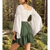 image:imageScarlet Darkness Women Renaissance Corset Bell Sleeve Off Shoulder TopsIvory White