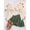 image:imageScarlet Darkness Women Renaissance Corset Bell Sleeve Off Shoulder TopsOyster White