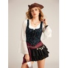 image:imageScarlet Darkness Women Renaissance Corset Tops Medieval Jacquard BustierBlue Black