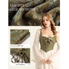 image:imageScarlet Darkness Women Renaissance Corset Tops Medieval Jacquard BustierGreen Bird