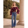 image:imageScarlet Darkness Women Renaissance Shirt Off Shoulder Bell Sleeve TopsWine