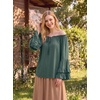 image:imageScarlet Darkness Women Renaissance Shirt Off Shoulder Pirate TopsEden Green